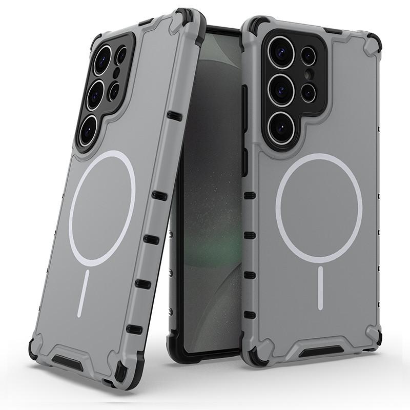 Suitable for Samsung S25 Phone Case Grating Skin Sensing Magnetic Phone Case  Galaxy A55 Anti Drop Phone Case
