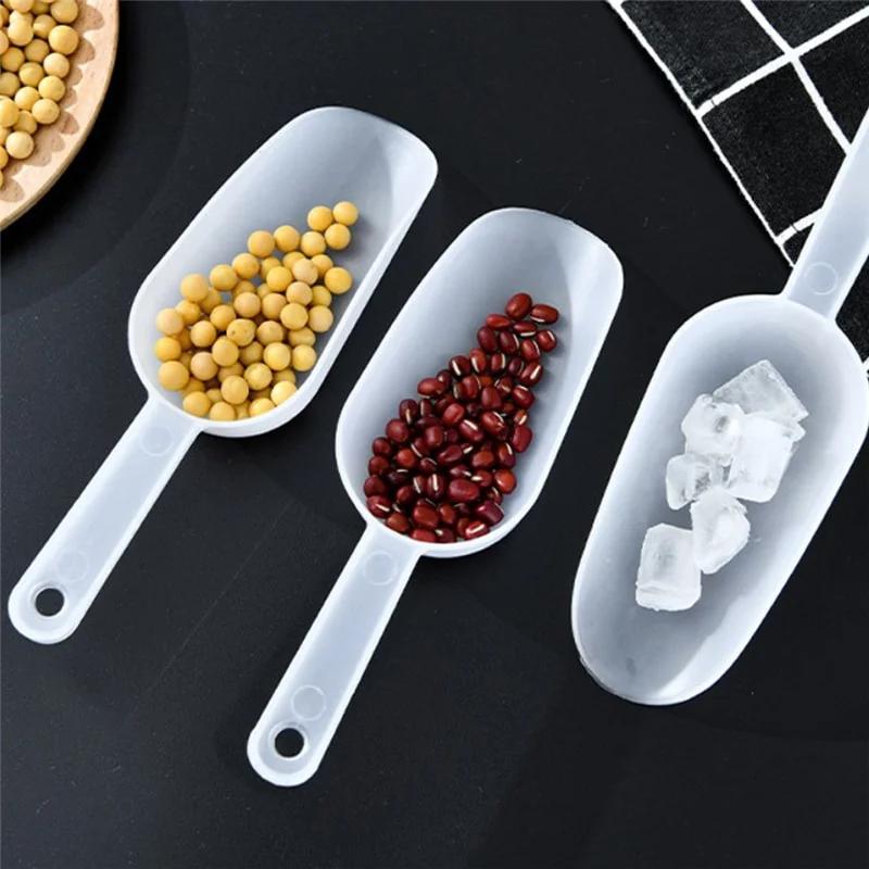 5Pcs Multifunctional Frosted Plastic Ice Measuring Scoop Candy Sugar Scoopers for Party Dessert Buffet Cream Tools