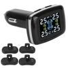 Smart TPMS Cigarette Lighter Tire Pressure Monitoring Alarm System with 4 Internal Sensors