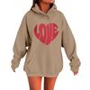 Women's Loose Comfortable Casual Fashionable Love Printed Long Sleeved Sweatshirt