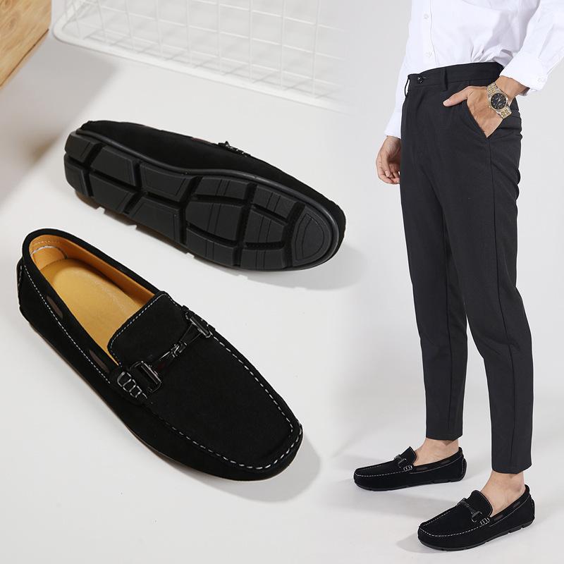 Summer Douyin live broadcast new hot-selling large-size men's shoes, leather casual and breathable men's lazy shoes with one foot
