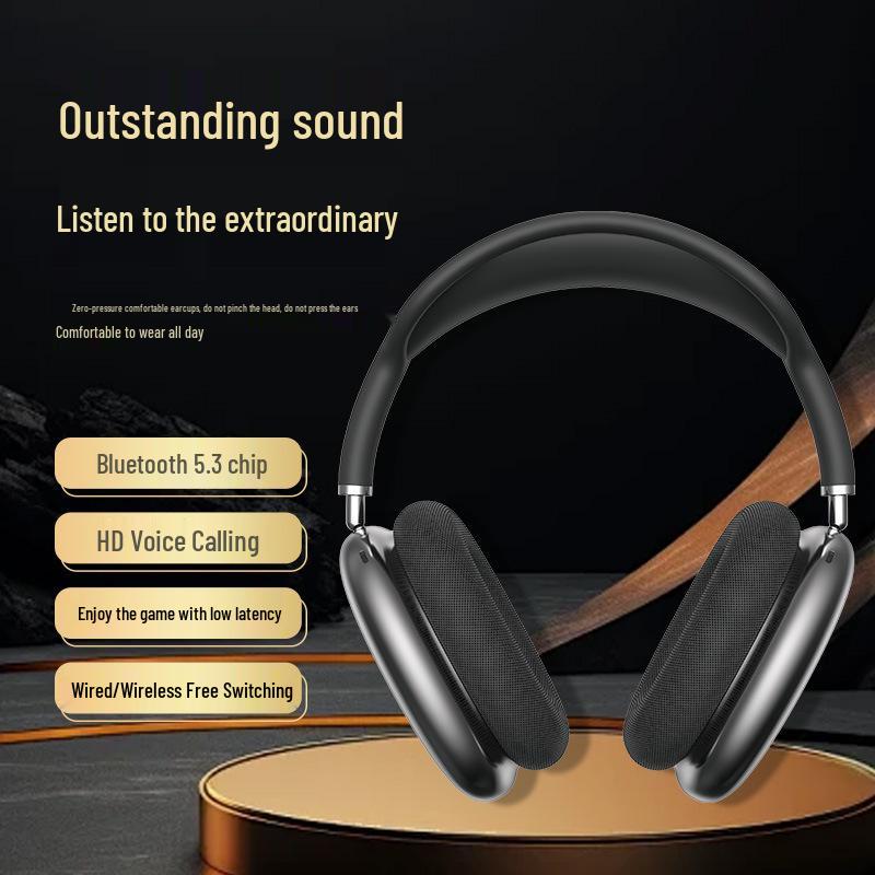 P9AirMax True Wireless Bluetooth Over-Ear Headphones with Heavy Bass and Type-C Charging