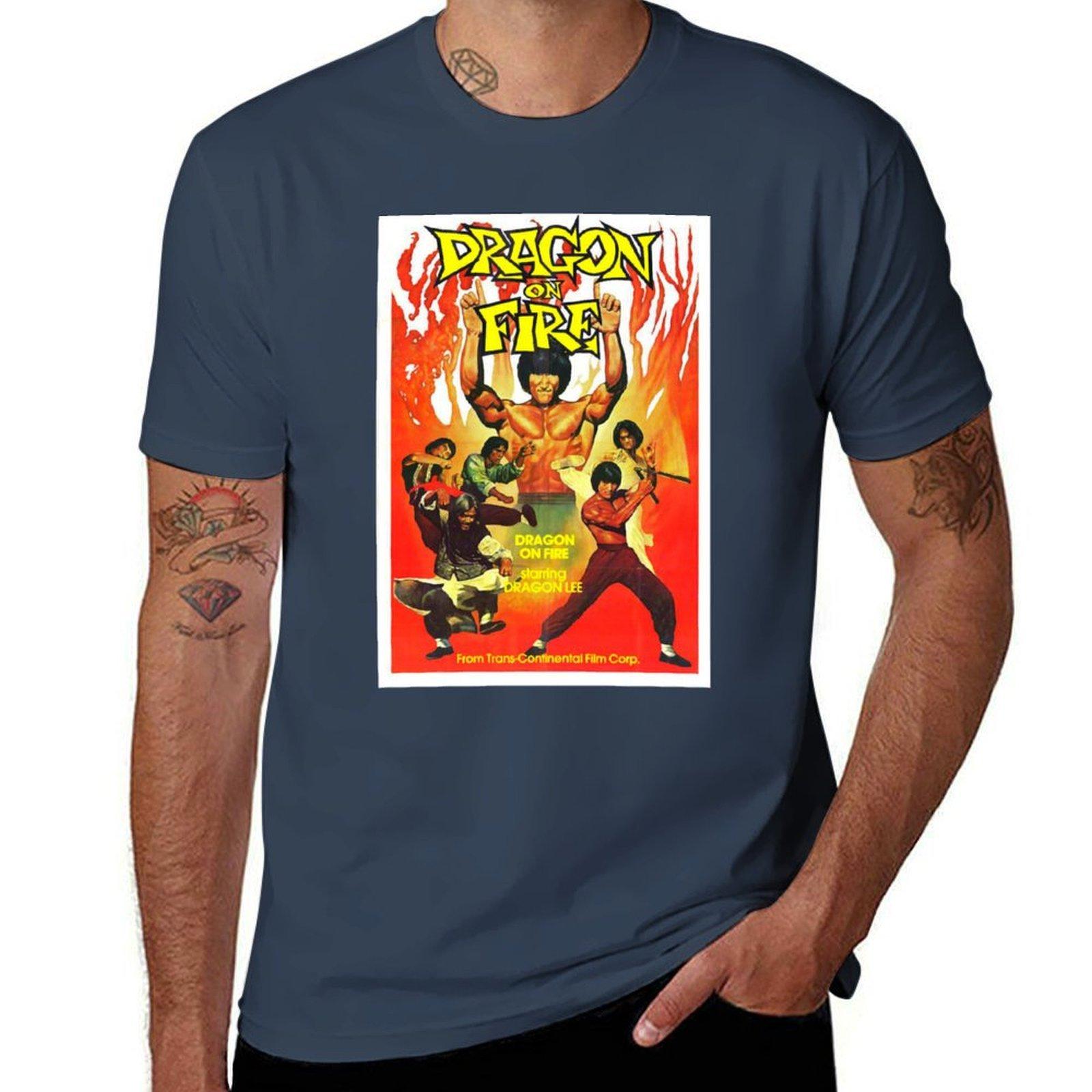 Dragon on Fire TShirt Basic Breathable Solid Color TShirt S