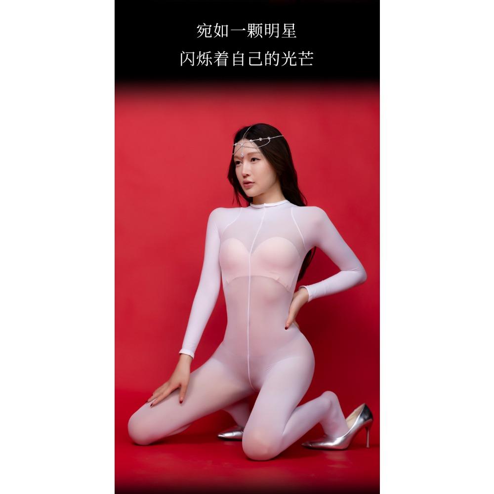Spring and Autumn Thin 10D Mask Stockings Full Body Sexy Open Perspective Velvet Onesie Tights Women's Sex Uniform