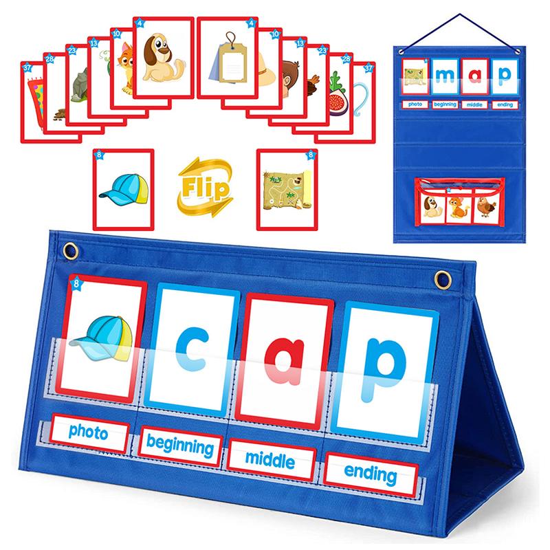 

Montessori Educational Toys Word Spelling Learning Games Alphabet Visual Sensory Cards Building Pocket Set Parish Children Toys