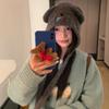 Japanese And Korean Bloggers Have The Same Solid-Color Wool Bow Hair Rope, Niche Foreign-Style High-Elastic Autumn And Winter Rubber Band.