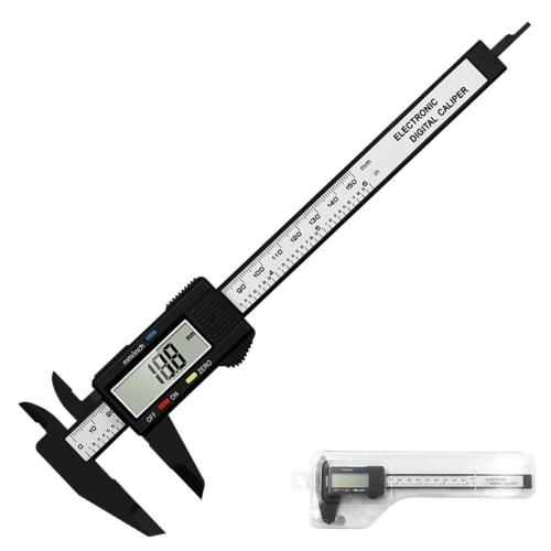 SZSL Digital Caliper, 0-150mm, Carbon Fiber, Large LCD Display, Precision Work, Carpentry, DIY, Measuring Tool, Outer Diameter, Inner Diameter, Depth,