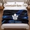 Toronto Maple Leafs Printed Flannel Blanket Custom Name Text Soft Warm Throw For Bedroom Holiday Gift