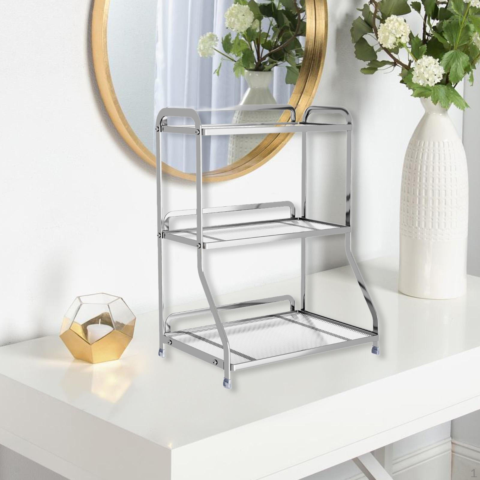 

Органайзер для столешницы в ванной, косметический дисплей, 3-х уровневый поднос для туалетного столика sliver