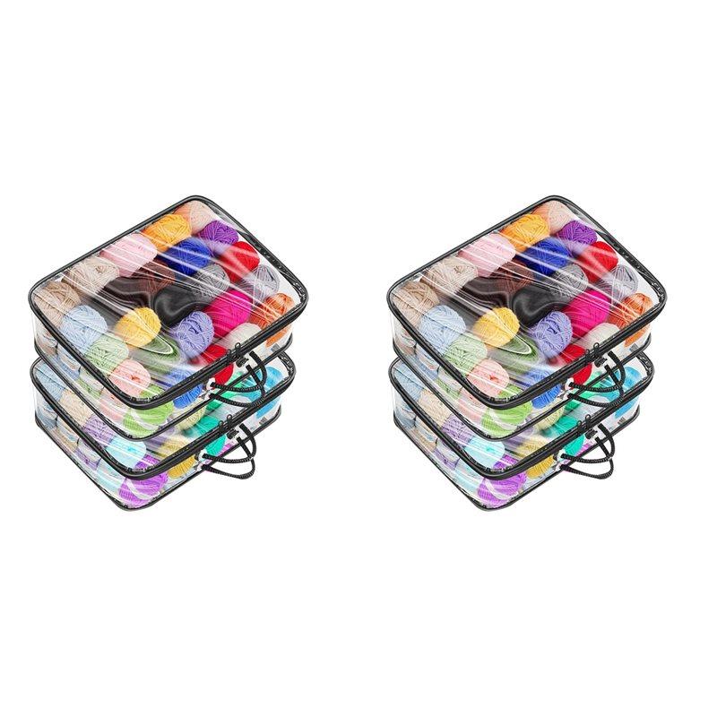 

6 Pack Clear Yarn Storage Bags, Yarn Storage Organizer Tote Bag For Knitting Needles Crochet Hooks Yarn Balls Yarn