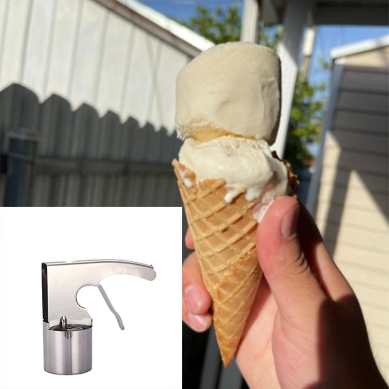 Old Fashions Ice-Cream Scoopers Reliable Dessert Scoopers Stainlesss Steel Ice Cream Spoon and Cylinders Kitchen Tool