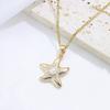 Einfacher Seestern mit Imitationsperlen Anhänger Halsketten für Damen Mode Zirkonia Halskette Hochzeitsparty Schmuck Accessoires