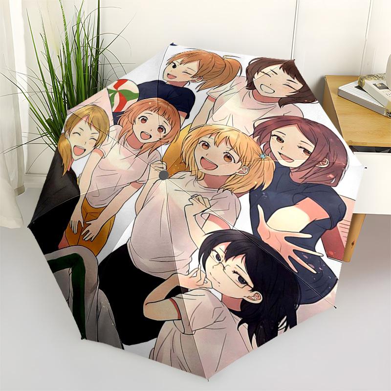 

1pc Komi-san x Komi: Automatic Opening/Closing Outdoor Umbrella with Portable Tri-Fold Design, 8-Rib Iron Frame - Perfect Gift for Fans, Traveler