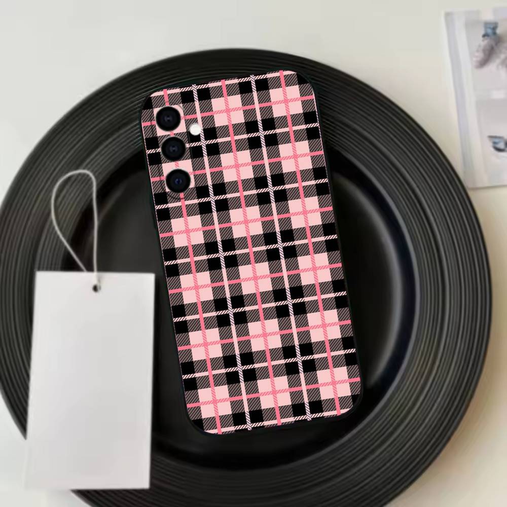 Burgundy White Stripe pattern Phone Case For Samsung Galaxy A73,A72,A71,A70,A53,A52,A51,Soft Silicone Black Cover