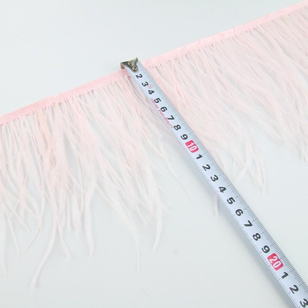 1 Meter Ribbon Tassel Natural Ostrich Feathers Sewing Decoration 10-15cm Wide Apparel Fabric Feather Plumes Ribbon Selvage