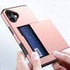 For iPhone 16 Plus Case with Card Holder TPU+PC Phone Cover Dual Layer Shockproof