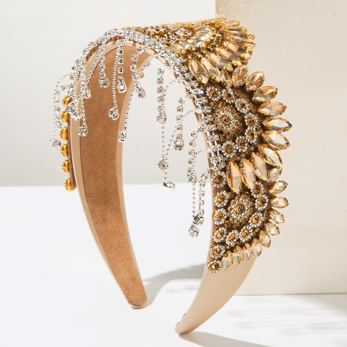 Европейский и американский ретро придворный стиль барокко великолепная корона сверкающие стразы бахрома повязка на голову высококачественные аксессуары для волос