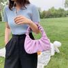 Fashion Pleated Handle Bags For Women Solid Color Cloud Bags PU Leather Shoulder Bags Armpit Bag Leisure Girls Small Tote Casual