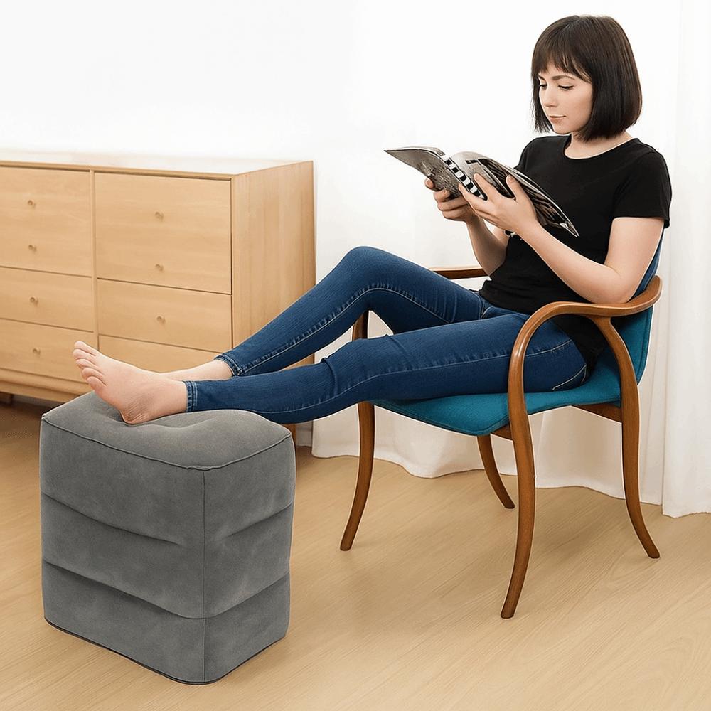 Three Layers Leg Cushion Pillow Height Adjustable Inflation-Airplane Footrest  Outdoor Chair