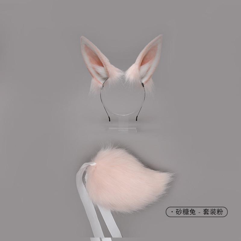 

Имитация звериных ушей и хвоста, модные аксессуары, цельный костюм, плюшевые кроличьи ушки, повязка на голову, головной убор, аксессуары для волос