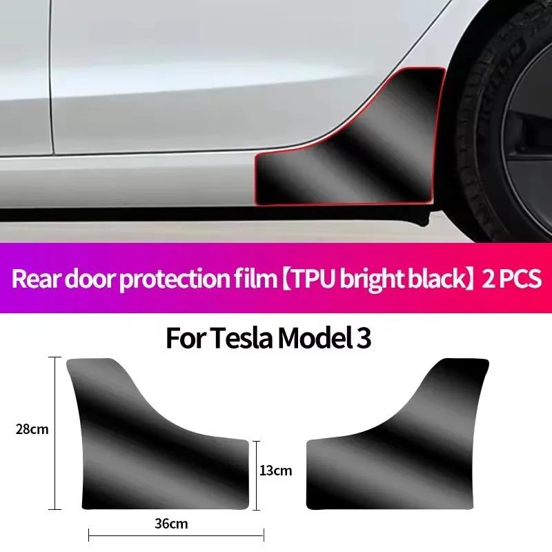 For Tesla Model 3 Model Y Car Rear Door Triangle Pre-cut Anti-Scratch Protective Film Refit Accessories TPU Transparent Sticker