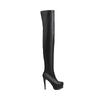 Women's high-heeled boots sexy European and American style fine-heeled waterproof table solid color large-size knee boots