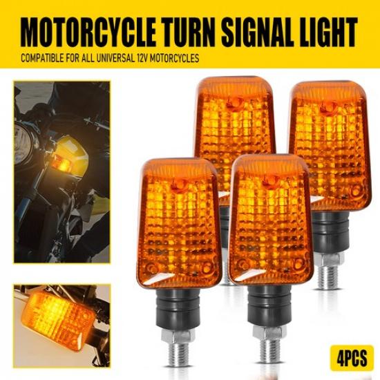 4x Smoked Motorcycle Turn Signals Universal 2pcs Blinker Lights Indicator Amber