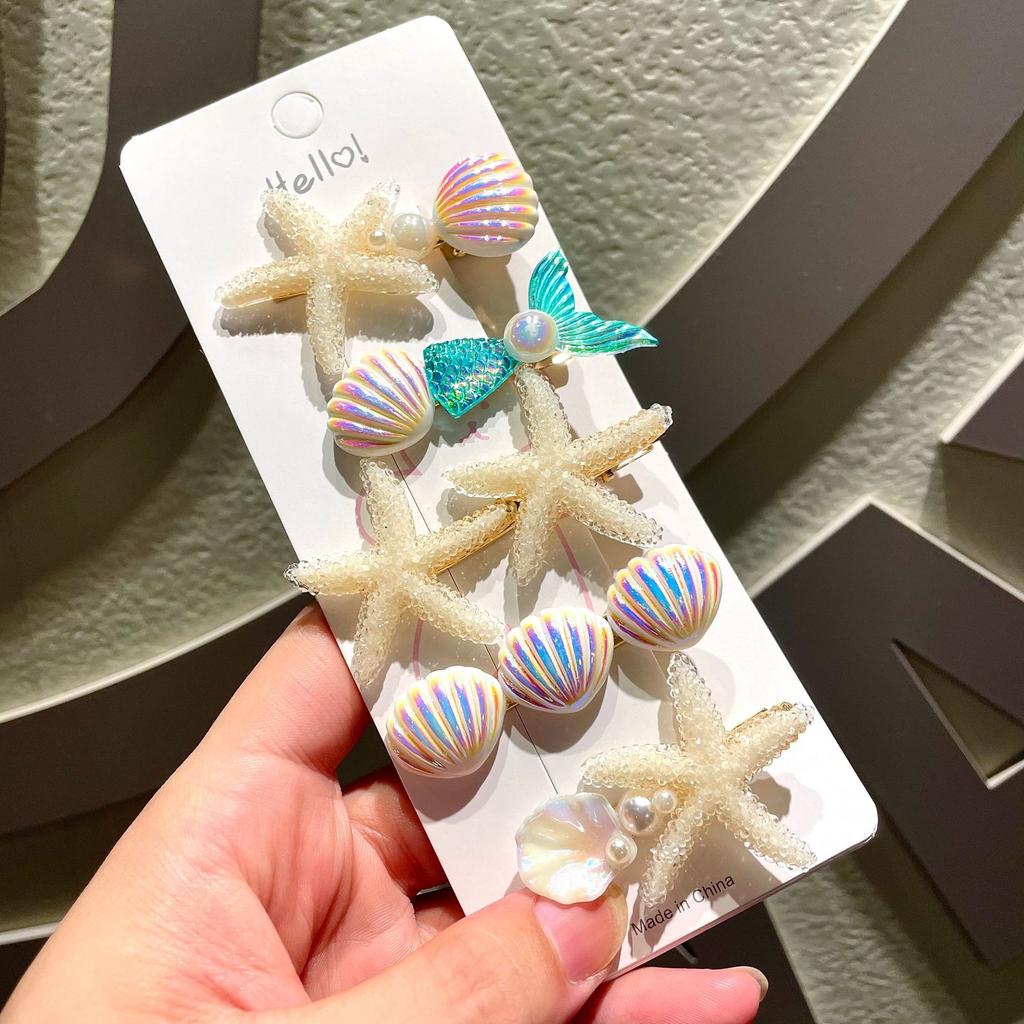 New Cute Candy Color Sugar Starfish Hair Clips for Girls Bangs Side Clips Duckbill Clips Korean Fashion Women Hair Accessories