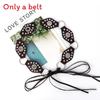 Retro Metal Rivet Buckle Leather Splicing Waist Belt Bohemian Style Trendy For
