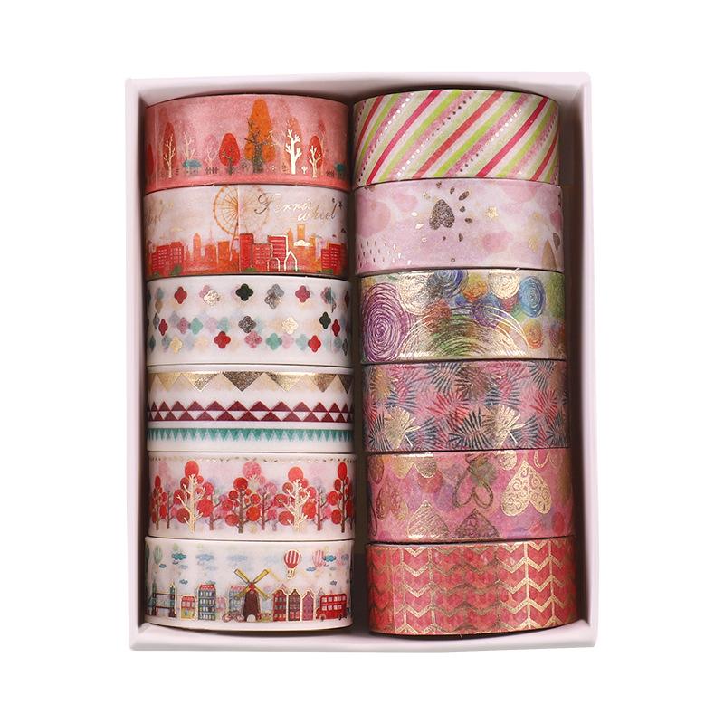 12Pcs Sakura Washi Tape Scrapbooking Supplies Masking Tape Decorativa School Supplies Diary Decoration Washitape