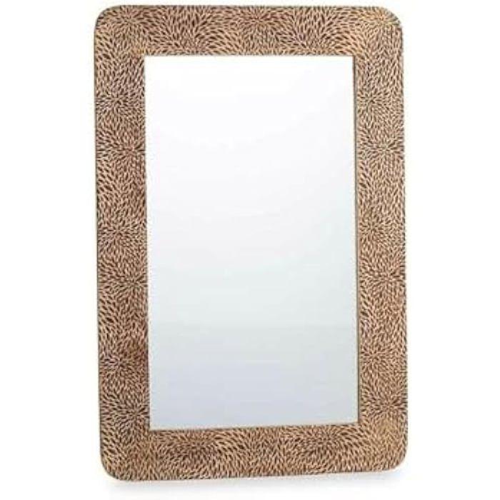 Miroir mural - GIFT DECOR - Marron - Bois de manguier - 90 x 60 cm - Style contemporain