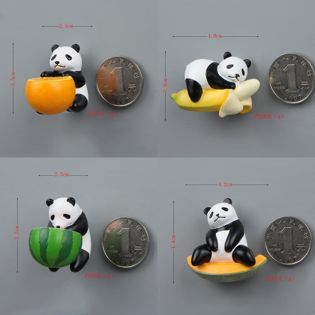 Creative Fruit Panda Refrigerator Magnets Set With Resin Materials For Kitchen Decor And Gifts