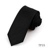 Men'S Premium Business Waterproof 8Cm Tie Polyester Trendy Sparkle 7.5Cm Pure Black Striped Hand Tie