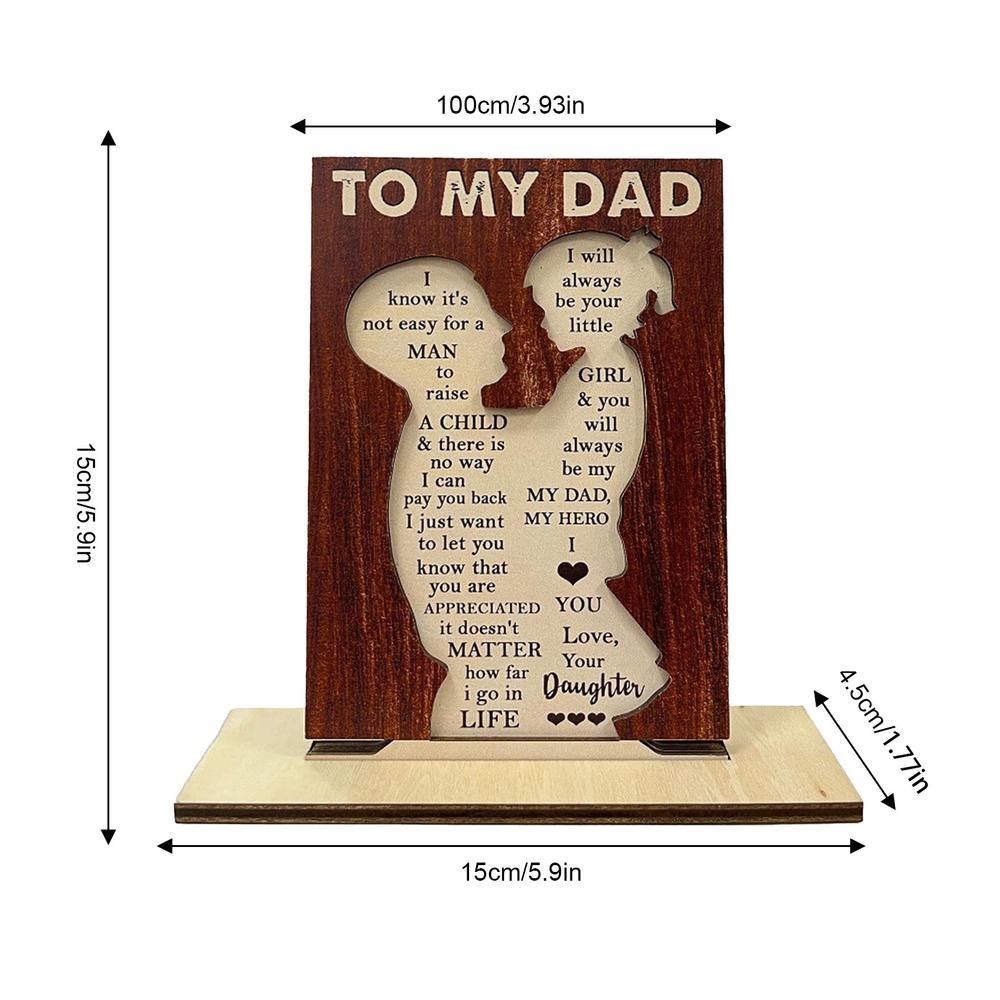 

День матери Деревянная табличка с гравировкой Моему папе Элегантная деревянная центральная деталь Вдумчивая гравированная табличка на День матери и День отца