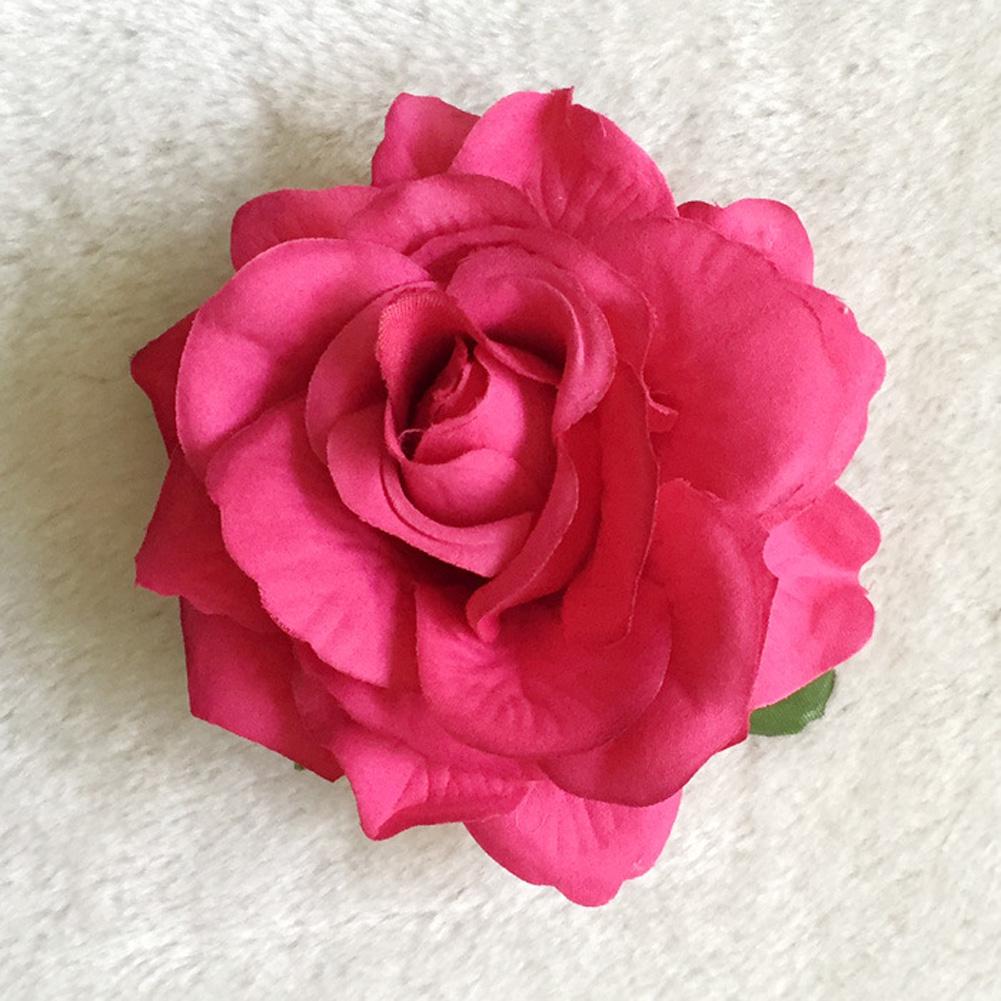 

1Pc Bridal Wedding Flocking Cloth Red Rose Flower Hair Clips Diy Elegant Hairpins Beautiful Sweet Hair Accessories For Women рожевий червоний колір