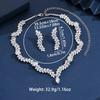 3PC Women's Fashion Zircon Geometric Curve Necklace Earrings Zircon Set Simple Wedding Party Festival Gift-8568
