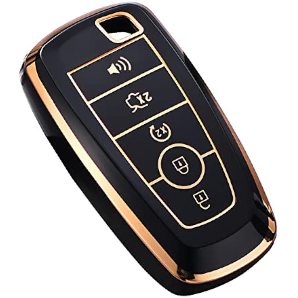 Ford Keychain Cover, Explorer Mustang Escape Edge Lincoln Premium Soft TPU Fully Protected Key Case Remote Key Holder