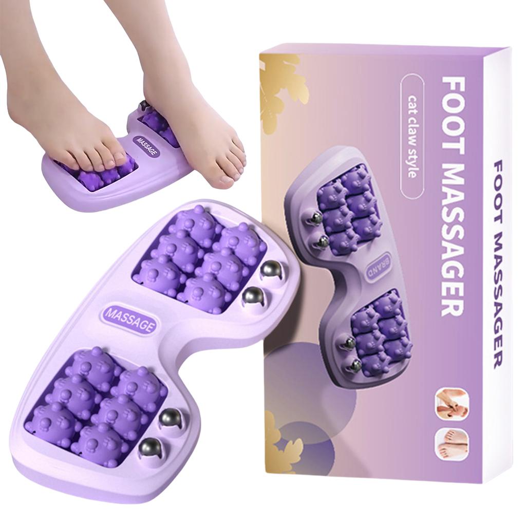 Portable Dual Foot Massage Roller Magnetic Bead Cat Claw Foot Therapy Massager Pressure Point Stimulation Magnetic Roller Gifts