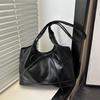 Sweet Bow Women Commuter Shoulder Bags Candy Color Large Capacity Ladies Handbags Simple Pu Leather Female Bucket Tote Bag