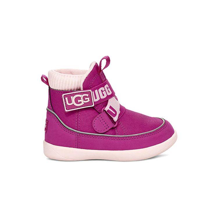 UGG Tabor Round Toe Thick Sole Plush Warm Wear Resistant Shock Absorbing Mid Calf Snow Boots Kids Snow Boots Purple-Red 1103498T-FUS