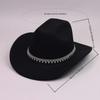 Western Cowboy Hat Imitation Pearl Lace Drop Chain Ornament Decorative Men's and Women's Party Holiday Jazz Hat