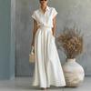 Women's Two Piece Set Collared Shirt Wide Leg Pants Loose Fit Casual Summer Outfit