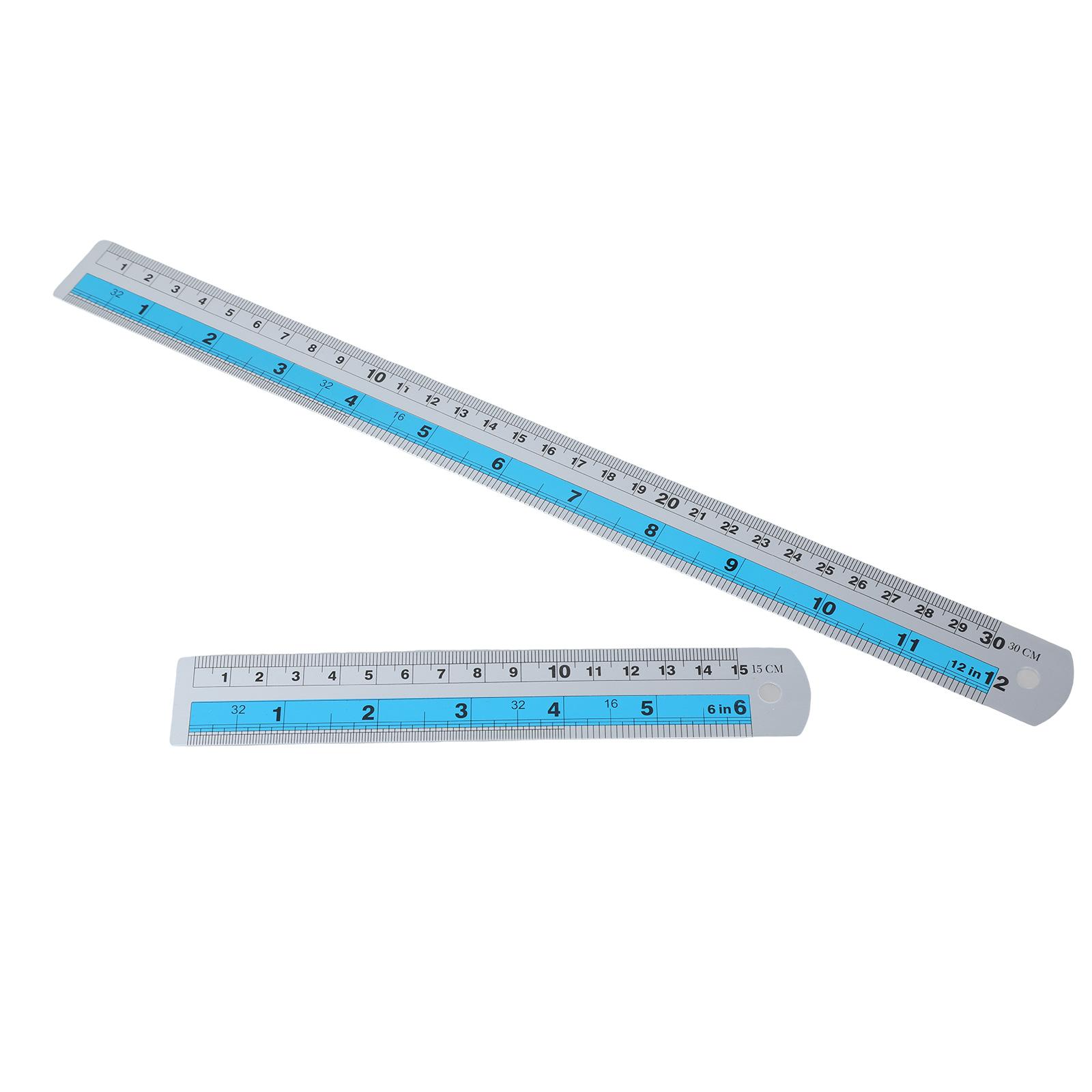 

6-дюймовая и 12-дюймовая линейка с имперскими и метрическими измерениями. Набор линеек из нержавеющей стали для проектов «сделай сам».