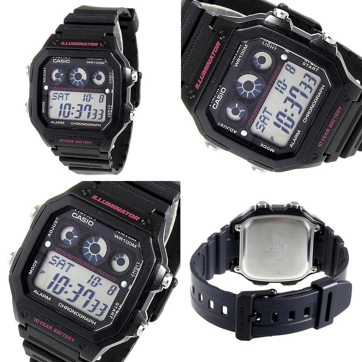 

CASIO 100m Водонепроницаемые 10-летняя батарея Цифровые пластиковые поясные часы унисекс для мужчин (AE-1300WH-1A AE-1300WH-1A2 AE-1300WH-4A) (АЕ-1300WH-1A2 (розовый))