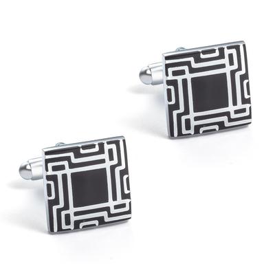 High-End Square Round Retro Pattern Metal Cufflinks, Men'S French Shirt Cufflinks