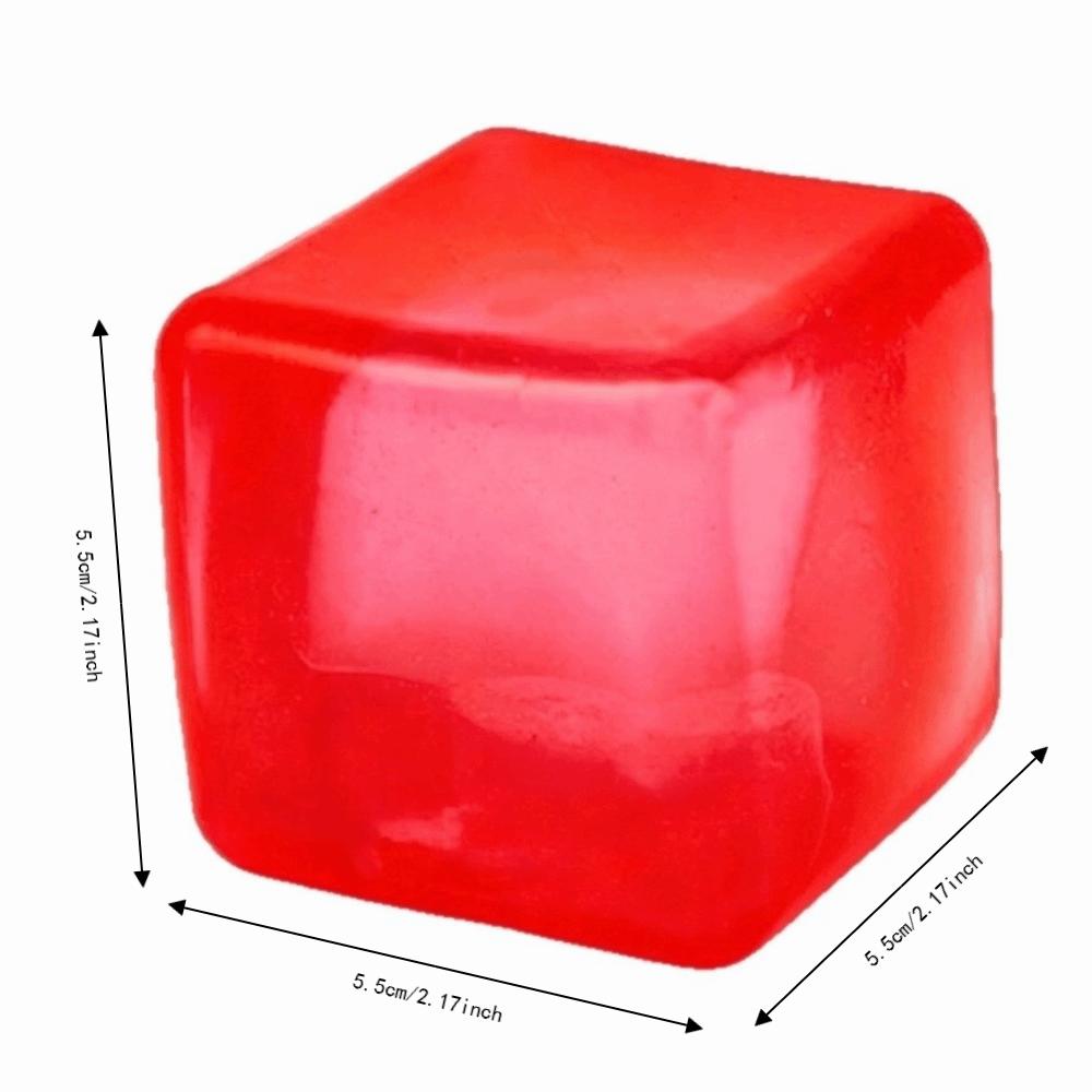 Non-Toxic Ice Cube Fidget Toy Soft Resilient Ice Cube Sensory Toy Cool Squeeze Cube Toy  Kids