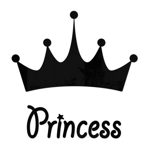 Принц Корона знак акриловая зеркальная настенная наклейка для комнаты, ванной комнаты, спальни, настенная самоклеящаяся художественная наклейка