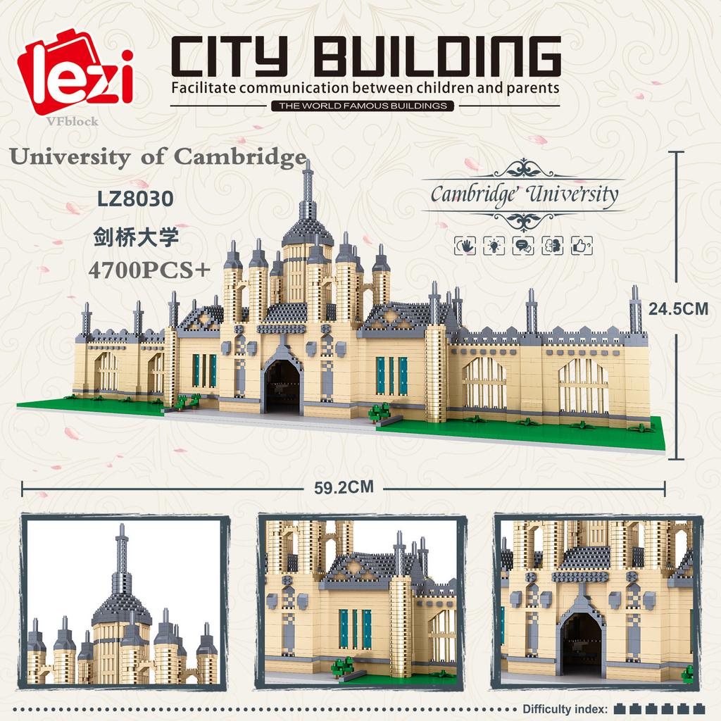 Lezi Mini Blocks Schoole Architecture Adult Assembling Building Bricks Toys For Boy Present Educational Gifts University Model