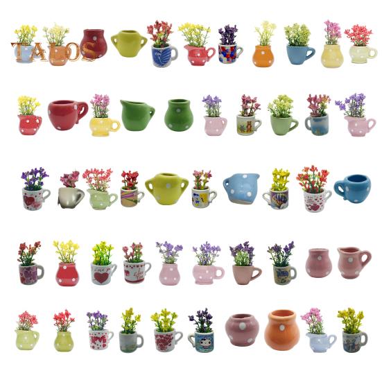 6/8Pcs Mini Ceramic Vase Refrigerator Magnet Home Office Kitchen Locker Fridge 3D Miniature Flower Vase Magnetic Decoration Ornament