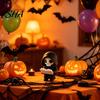 Hooded Robe Statue Dark Style Halloween Ornament, Mini 3D Printed Skull Stable Flat Bottom Figure Compact Exquisite Details Sculpture, for Desk